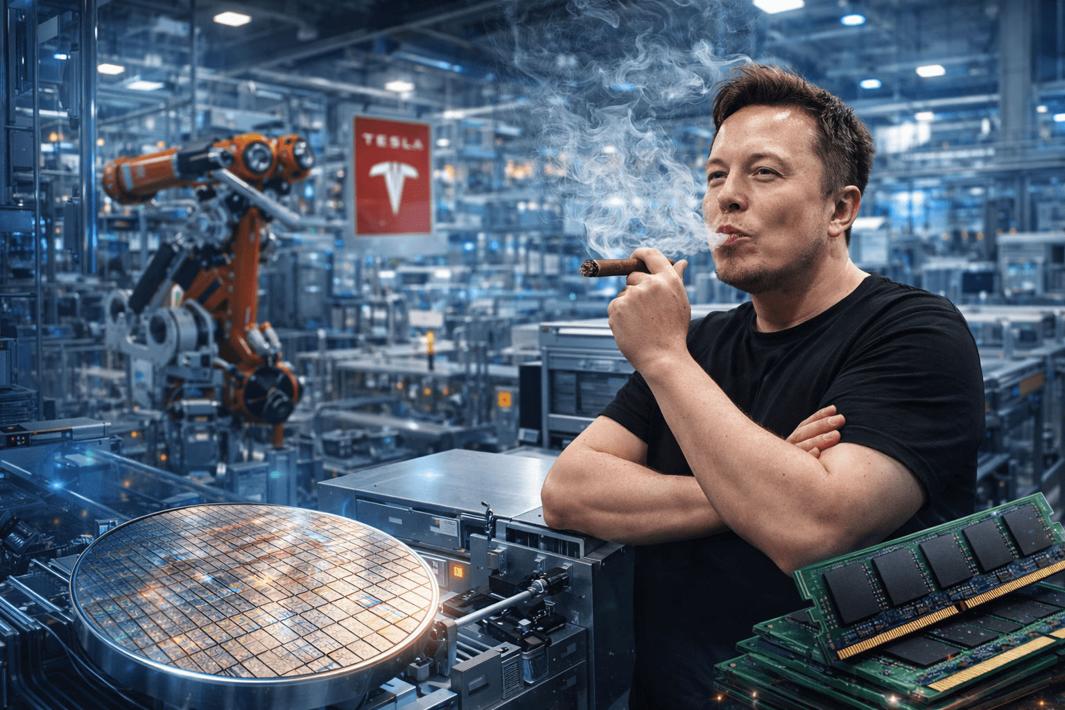 稱特斯拉將造2奈米晶圓廠 馬斯克:無須無塵室、要在廠內抽雪茄 1 ChatGPT Image 2026年1月8日 下午03 50 37