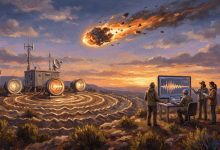 當太空碎片進入大氣層時，會產生音爆，地面儀器通常專注於監測下方發生的事情：地震感測器監測著我們這顆躁動不安的星球內部的震動，而地面儀器可以探測到這些音爆。（圖／AI生成）