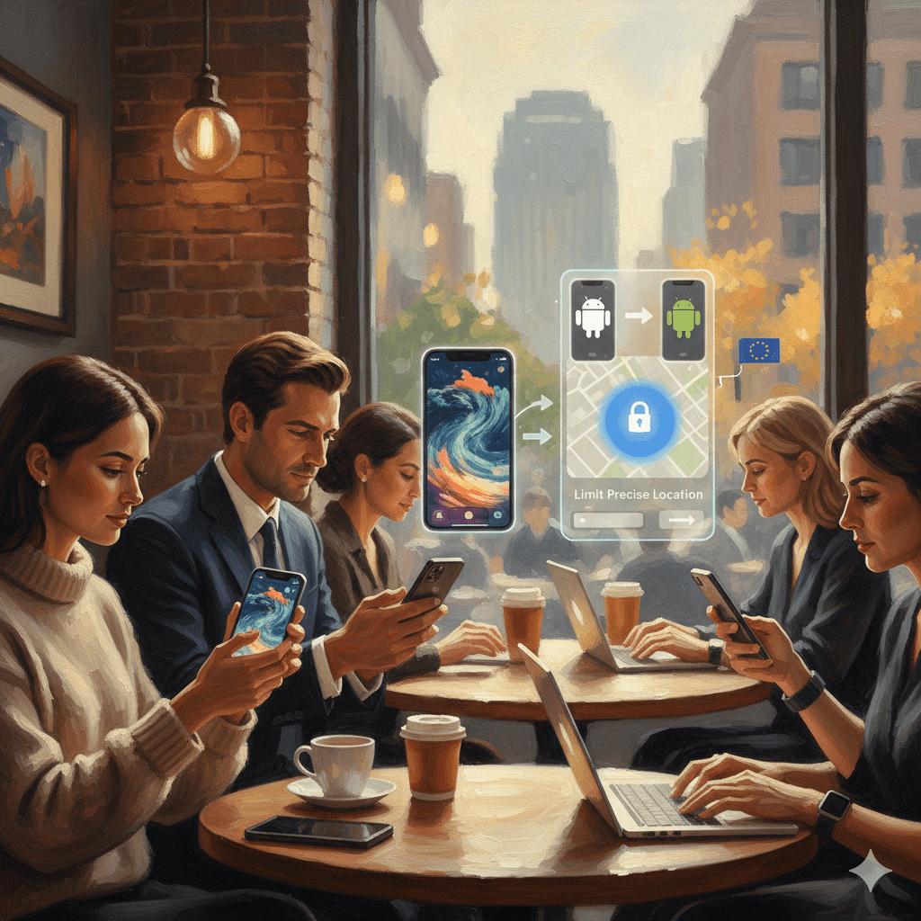 精選 6 iOS 26.3 測試版這次更新主要著重於 iPhone 和安卓裝置之間的互通性,以及對第三方智慧手錶的支援。(圖/AI生成)