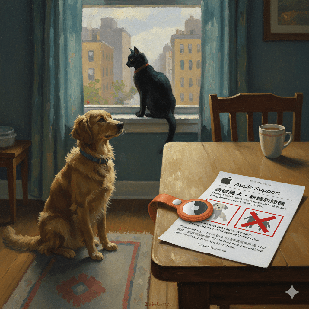 蘋果嚴禁AirTag 2追蹤毛孩?官方建議正視功能侷限性及峰鳴干擾 1 蘋果並非試圖控制我們如何使用自己擁有的產品,而只是想提醒它的一個限制:AirTag 的追蹤效能並不出色。這是其設計初衷:這是產品特性,而非缺陷。(圖/AI生成)