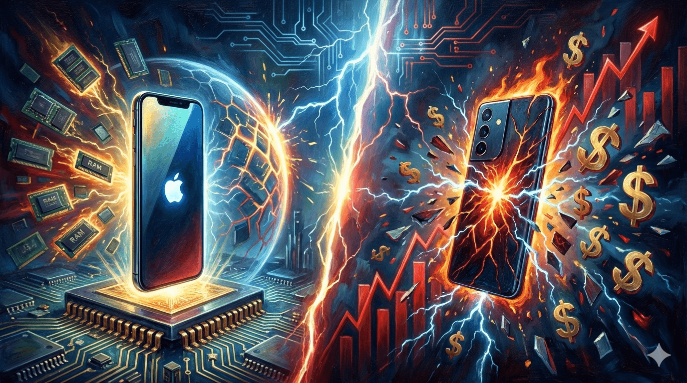 價格上漲幾乎可以確定，就是由於記憶體和快閃記憶體價格上漲所致。雖然會影響整個產業，但蘋果似乎會承擔這些成本以擴大其市場份額。（圖／AI生成）