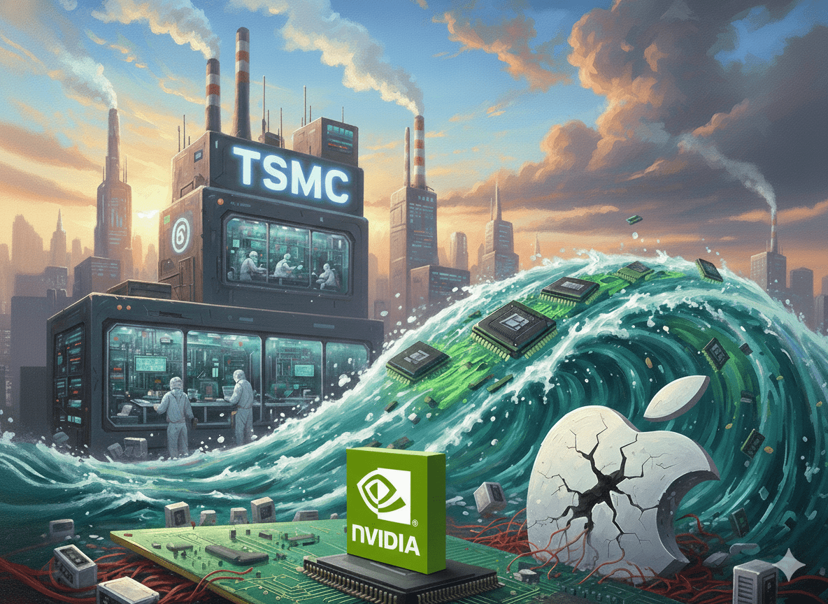 輝達豪擲330億美元超車蘋果 成台積電最大客戶 1 根據知名外媒CNBC指出,分析師語黃仁勳本人的說法,輝達今年將成台積電最大客戶。主要為其生產iPhone的A系列晶片和PC及伺服器的M系列晶片。(圖/AI生成)