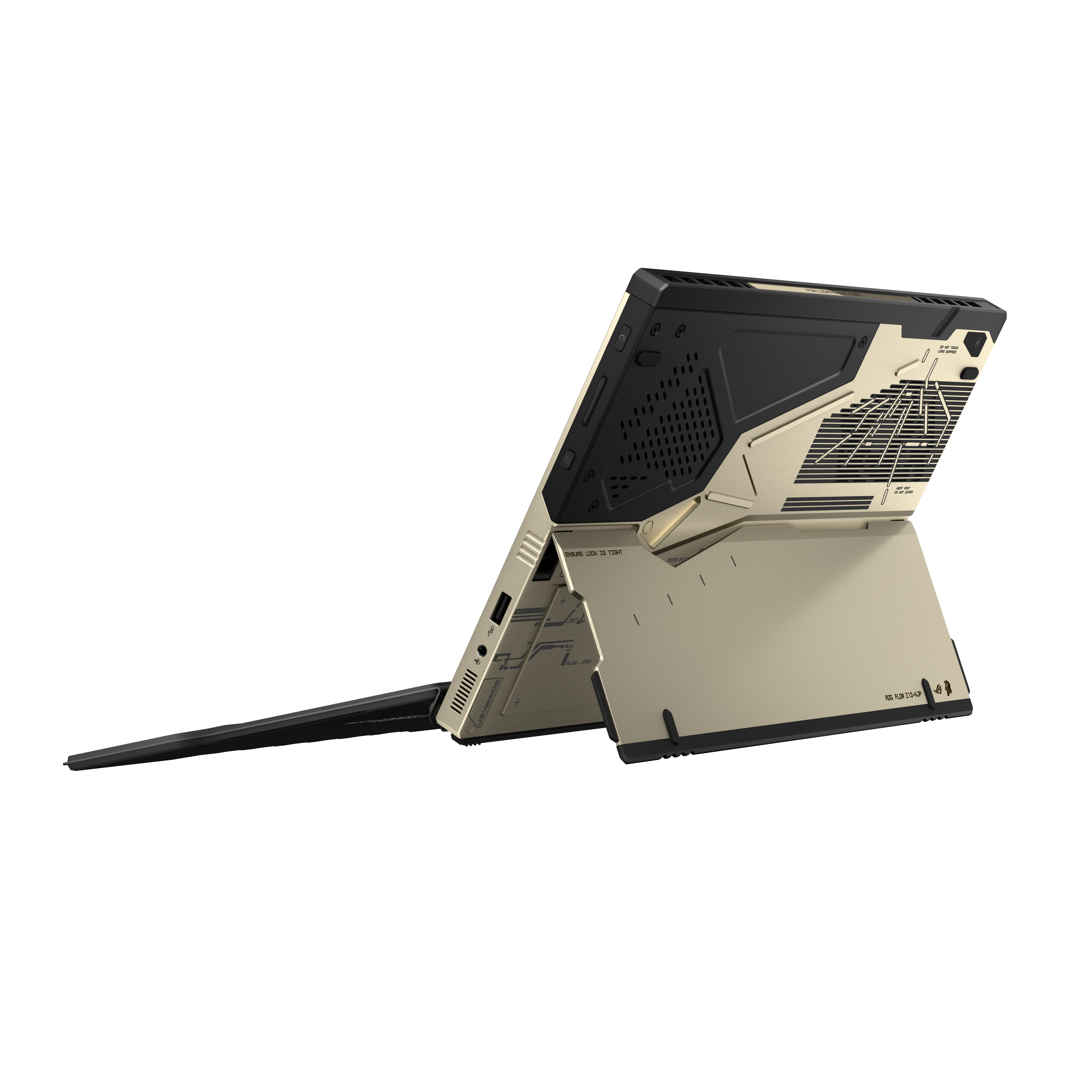 電競界的藝術品!華碩ROG跨界攜手小島工作室 3 ROG Flow Z13 KJP side view of the Z13 KJP with carbon fiber visible