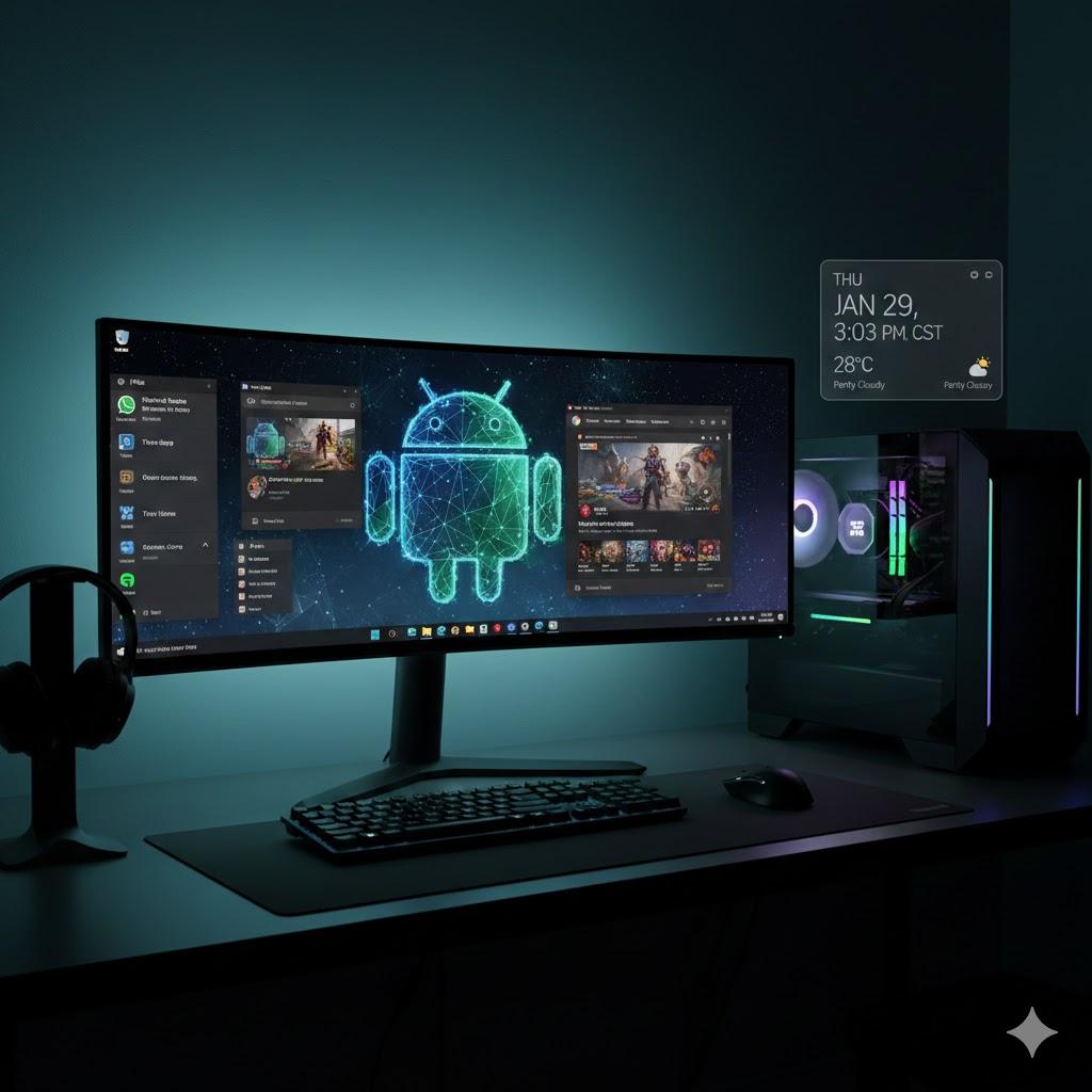 Google工程師手滑洩密，Android16神秘「電腦模式」介面首度曝光。（圖／AI生成）