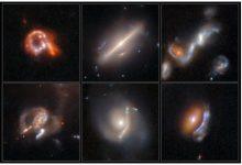 AI工具使他們能夠搜尋近1億張影像截圖，並揭示出包括重力透鏡、帶有氣體「觸手」的水母星系、正在合併和相互作用的星系、具有環狀和弧狀結構的星係等等在內的異常天體。（圖／取自ESA/Hubble）