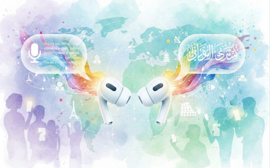 iOS 26.2首次將 AirPods 即時翻譯功能擴展到歐盟用戶。（圖／AI生成）
