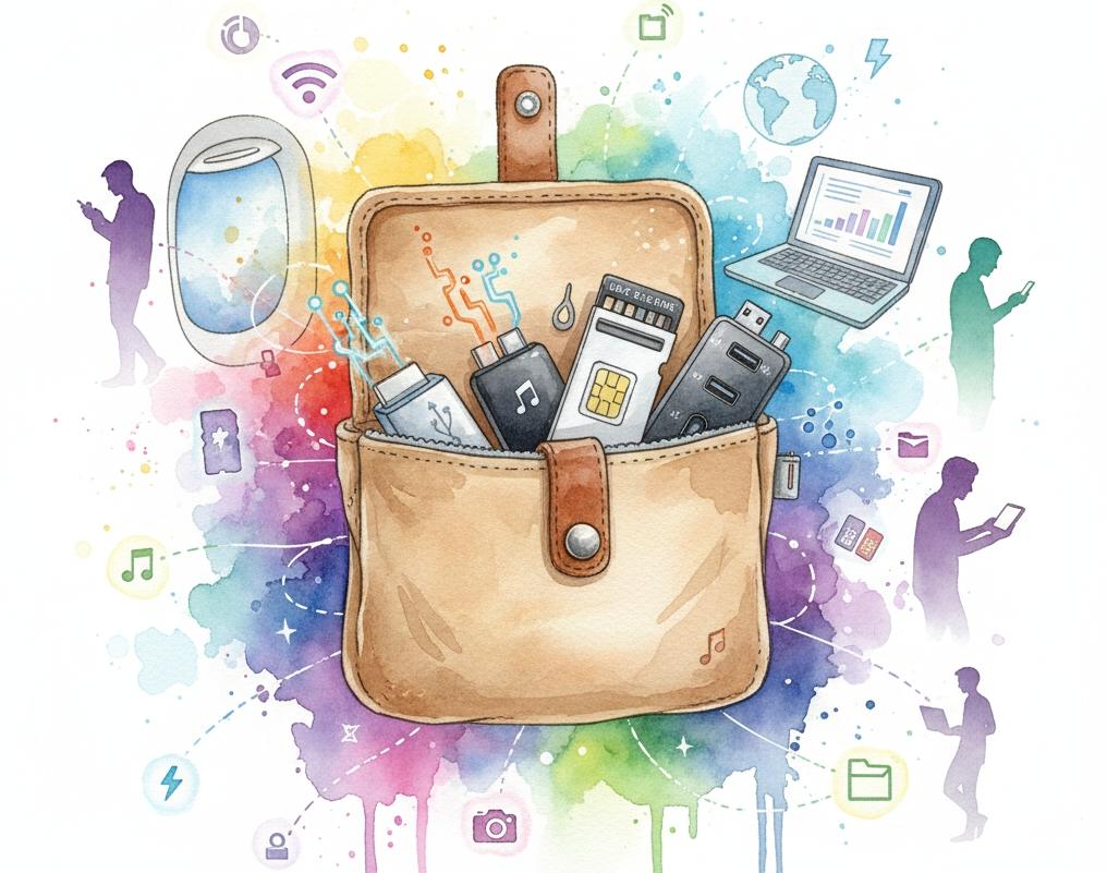 根據外媒指出，必備科技工具其實有一半以上都是免費的，是其他設備和配件的贈品，滿足日常各種情境需求。（圖／AI生成）