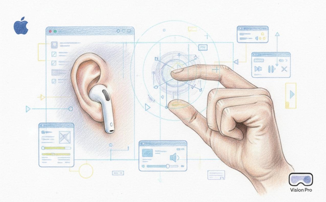 蘋果正在研發新款 AirPods Pro，它將利用外部攝影機和人工智慧技術來感知外部世界並向用戶提供資訊。（圖／AI生成）