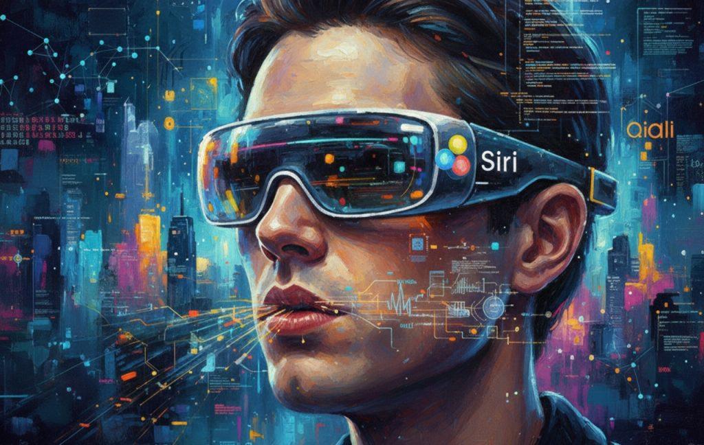 精選 5 彭博社報導指出,蘋果將「加速」研發三款即將推出的AI穿戴裝置:智慧眼鏡、吊墜和帶相機的AirPods。蘋果一直都有進軍眼鏡領域的野心(圖/AI生成)