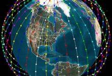 由數百至數千顆太空船組成的「衛星巨型星座」正成為實現全球電信覆蓋的熱門解決方案。這張影像展示了此類巨型衛星星座如何環繞地球分布。（圖／取自ESA）