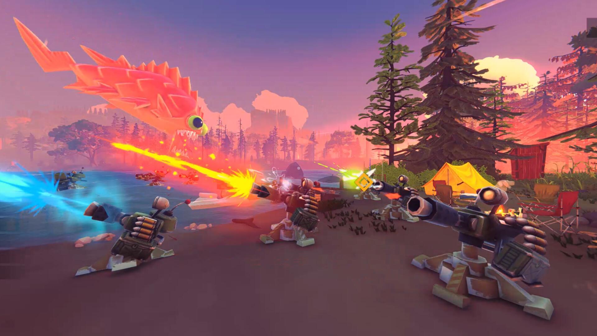 釣魚配機槍?地獄級釣魚模擬器《Fish Hunters》支援4人連線 一起瘋狂開釣 3 FISH HUNTERS 為與朋友共玩而設計!最多四人組隊,或在營地中結交新夥伴。圍著營火說故事,一起釣魚並競爭誰是最狂的捕魚高手。(圖/取自Steam)