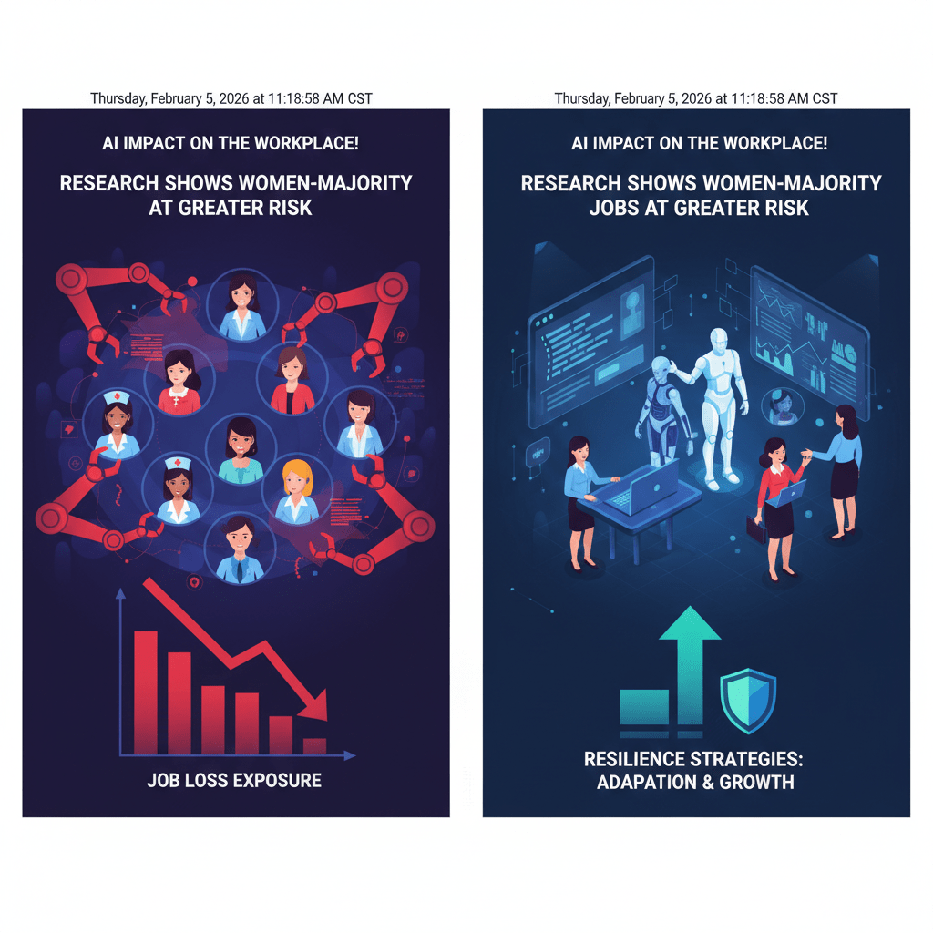 AI對職場造成顛覆性影響，而其中最脆弱的群體之一正是女性勞工。（圖／AI生成）