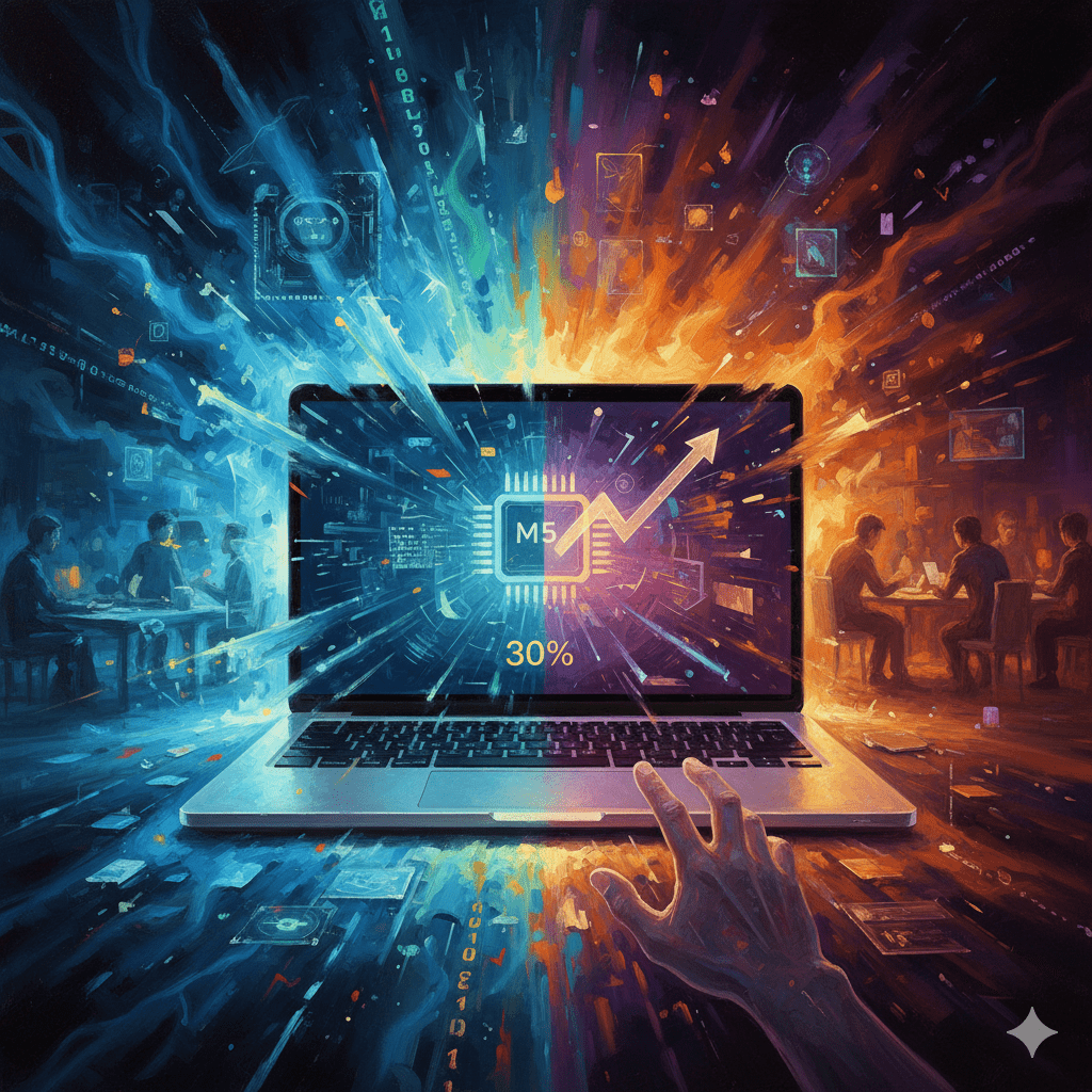 蘋果正準備在 3 月 4 日「特別體驗」活動，倒數發表搭載全新 M5 Pro 與 M5 Max 晶片的 MacBook Pro 旗艦筆電。（圖／AI生成）