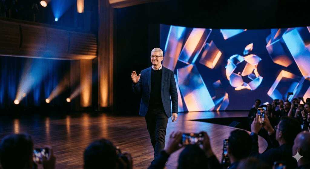 精選 1 蘋果執行長庫克預告Apple 未來一週將有重大消息發布。(圖/AI生成)