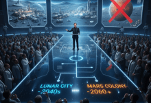 SpaceX已將公司近期發展重心從火星移轉至月球，計劃優先建立一座可自我發展的月球城市。（圖／AI生成）