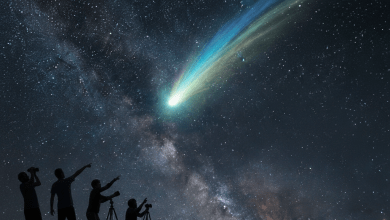 C/2026A1可能在2026年4月初短暫變亮，甚至有機會用肉眼觀賞。（圖／AI生成）