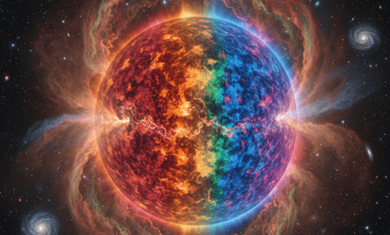 WOH G64正進行罕見轉變，從紅超巨星演化為極其稀有的黃超巨星。（圖／AI生成）