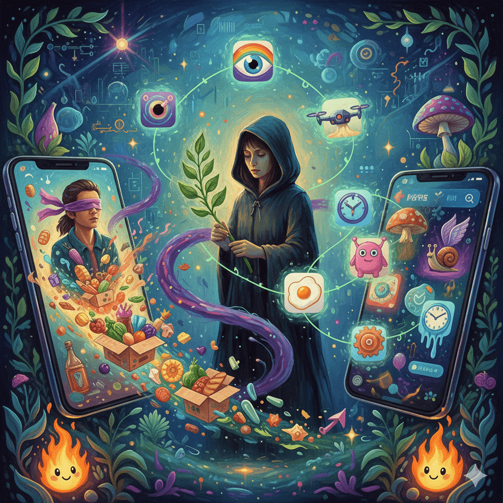 【懶人包】從剩食盲盒到植物通靈!精選5款怪奇App開拓你的數位體驗 1 隨著 App 市場進入紅海,軟體開發者正從單純的「便利功能」轉向更深層的「行為科學」與「心理制約」,哪五款自有特色的App,一起了解更多吧!(圖/AI生成)