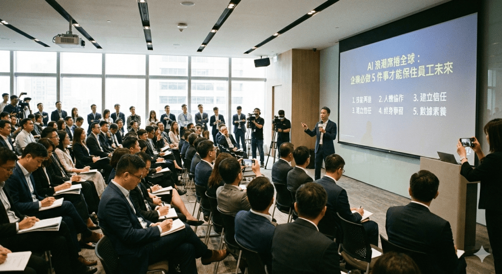 精選 2 AI不會只是技術升級,而是重塑整個工作環境,企業若不採取主動應對策略,將可能陷入員工技能落後和人才流失的危機。(圖/AI生成)