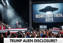 網路上瘋傳，美國總統川普將於7月8日發表一場歷史性演說，公開人類從未證實的「外星智慧生命證據」。（圖／AI生成）