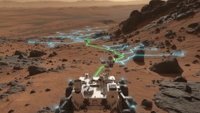 NASA首次讓生成式人工智慧（AI）規劃火星車的行駛路線。（圖／AI生成）