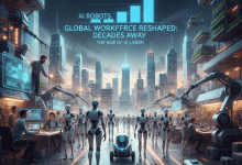 未來數十年內，AI系統的數量可能超過全球人類勞工總數，為勞動市場帶來結構性改變。（圖／AI生成）