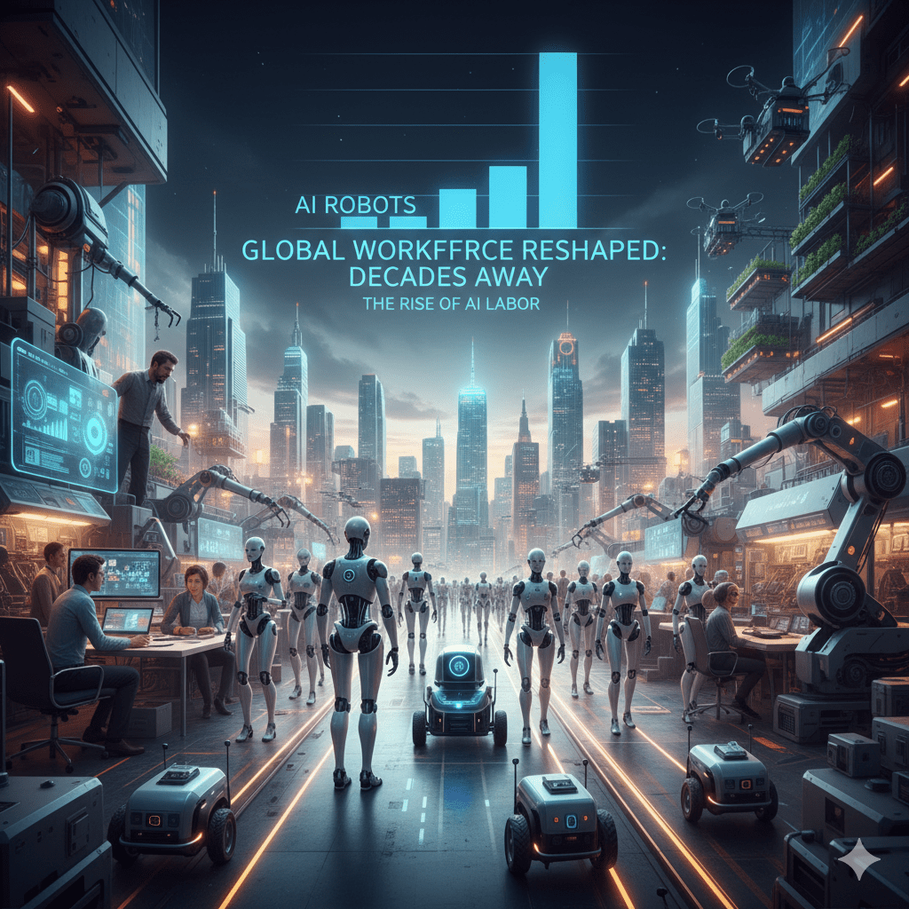 未來數十年內，AI系統的數量可能超過全球人類勞工總數，為勞動市場帶來結構性改變。（圖／AI生成）