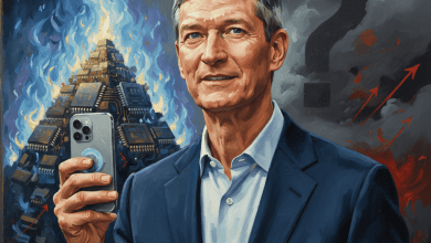 蘋果以保護其高利潤率而聞名，並且通常能夠利用其市場主導地位迫使供應商為其提供極具競爭力的零件價格。庫克對於漲價與否的提問，則曖昧表示「我不想對此妄加猜測」。（圖／AI生成）