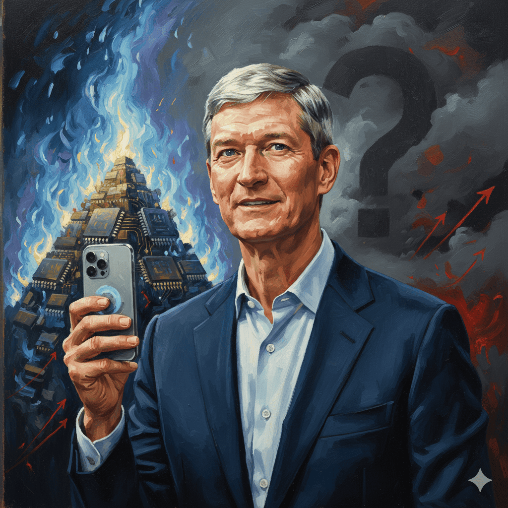 蘋果恐漲價?AI浪潮燒到記憶體 庫克曖昧回應不否認 1 蘋果以保護其高利潤率而聞名,並且通常能夠利用其市場主導地位迫使供應商為其提供極具競爭力的零件價格。庫克對於漲價與否的提問,則曖昧表示「我不想對此妄加猜測」。(圖/AI生成)