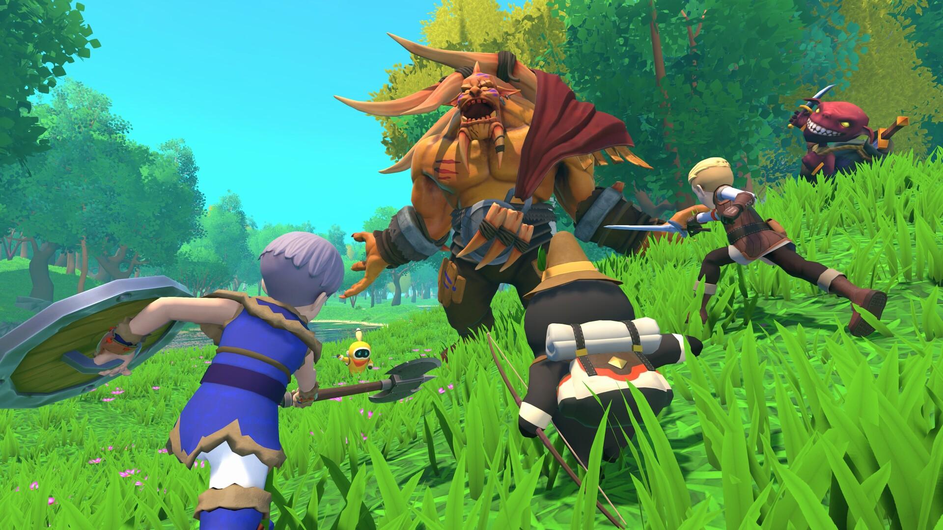 攜手可編程夥伴Grammi，一起在這個遼闊的開放世界中展開冒險！通過編寫Grammi的行動指令，搜集材料，建造城鎮，裝備自己應戰強悍的頭目吧！（圖／取自Steam）