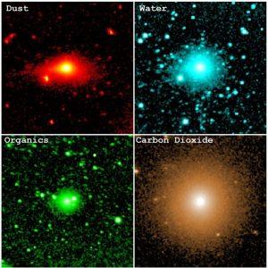 PIA26720 SPHEREx 3I 4panel colorized 16 white trimmed