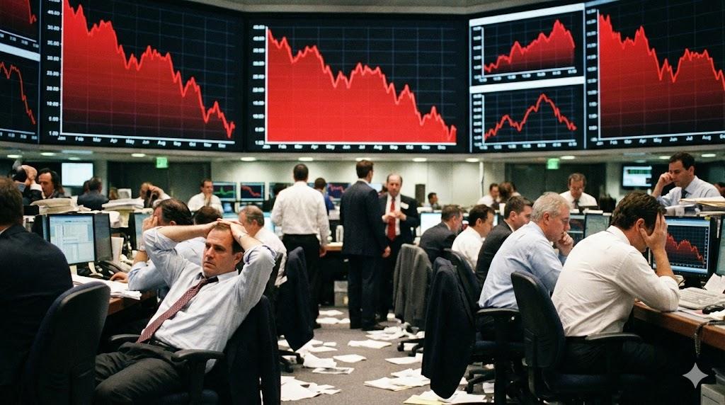 股市下跌。（圖／AI生成）