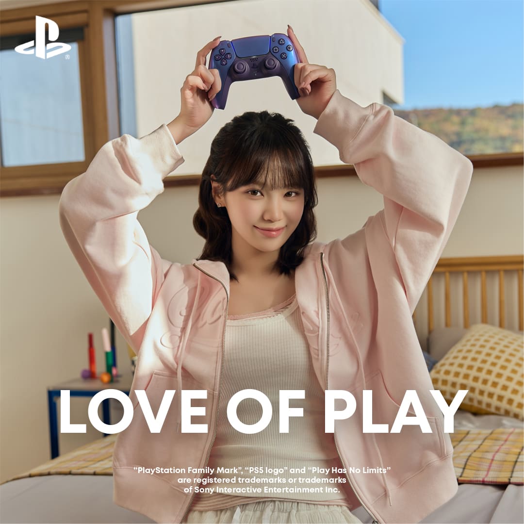 台灣索尼互動娛樂今日宣布將以LE SSERAFIM成員KIM CHAEWON 為主角的「Love of Play」企劃來開啟2026年。（圖／PlayStation提供）