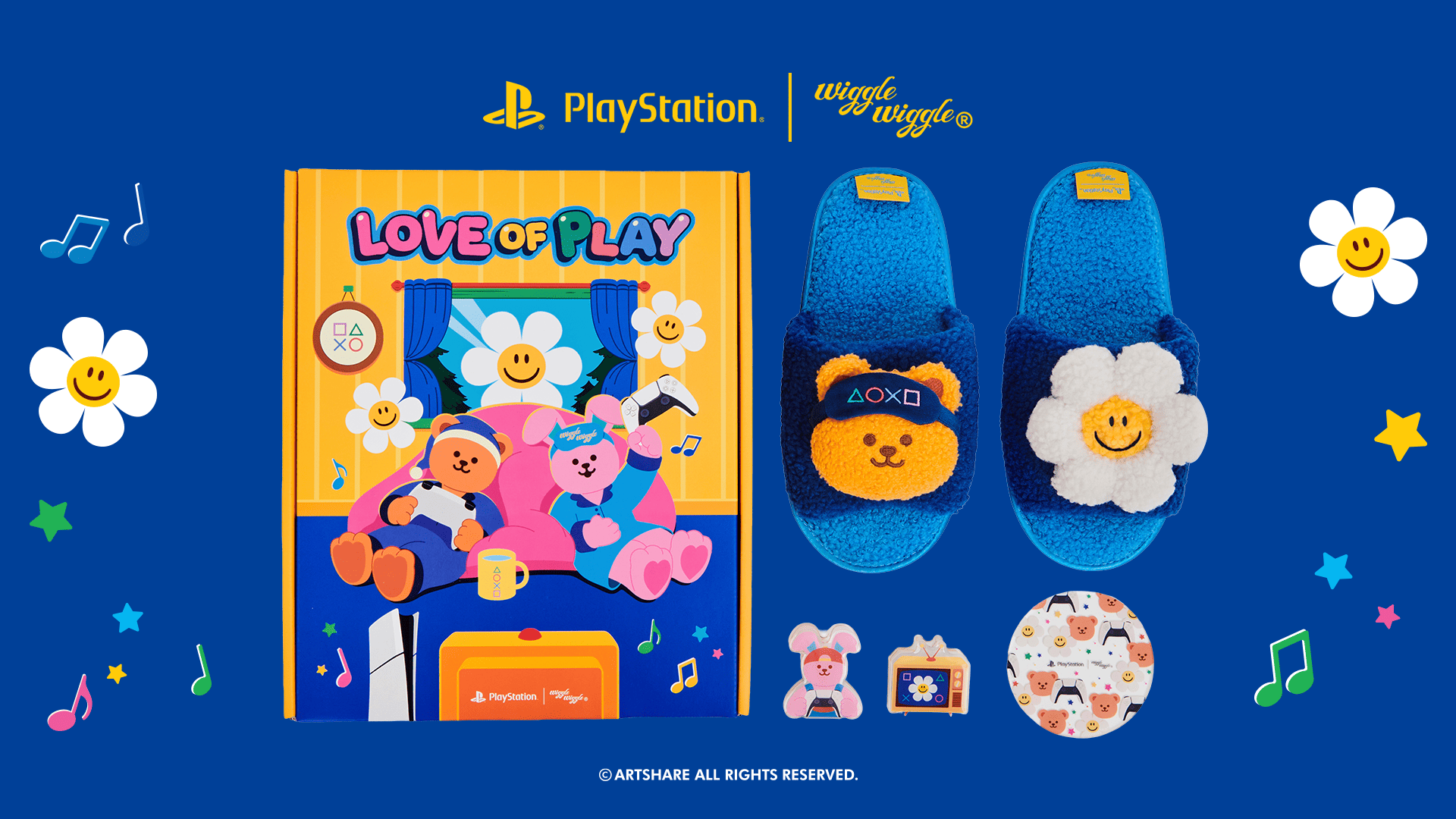 PlayStation還與韓國的時尚休閒生活品牌 Wiggle Wiggle合作推出多款「Love of Play」系列限定產品。（圖／PlayStation提供）