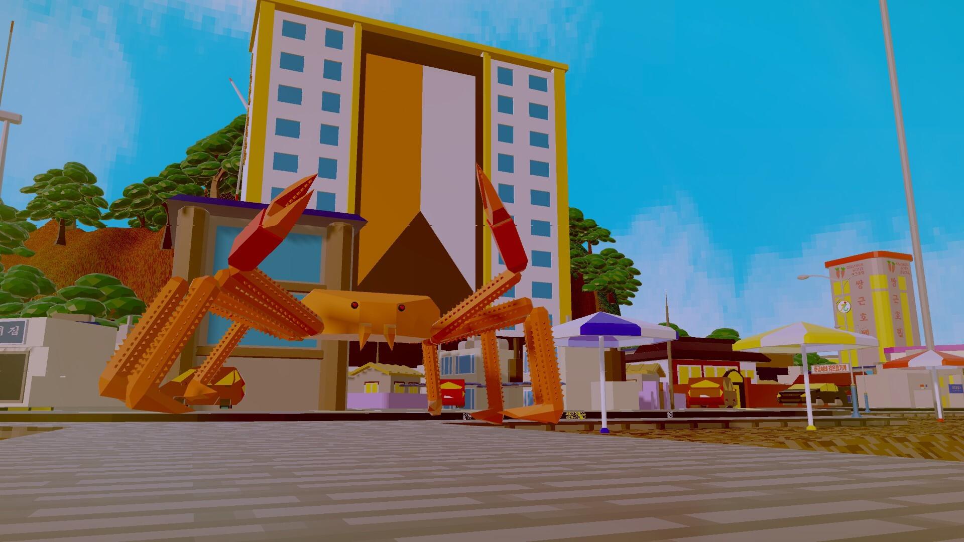 成為巨大且強大的超級帝王蟹，破壞建築，摧毀帝王蟹餐廳，解放無數同族吧！（圖／取自Steam）