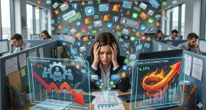 恐怖警告！主管「訊息轟炸」害慘公司，員工信任狂跌、倦怠狂飆。（圖／AI生成）