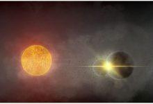 Andy Tzanidakis繪製的行星碰撞示意圖，他推測該碰撞發生在2021年蓋亞20ehk恆星周圍。（圖／Andy Tzanidakis）