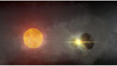 宇宙大撞擊被抓包!天文學家捕捉疑似行星相撞證據 可能重演地月誕生 9 Andy Tzanidakis繪製的行星碰撞示意圖,他推測該碰撞發生在2021年蓋亞20ehk恆星周圍。(圖/Andy Tzanidakis)