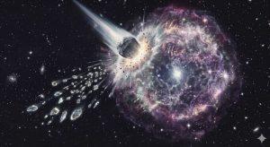 一種超強韌的細菌可能能夠在火星上遭遇小行星猛烈撞擊時存活，為生命在行星間傳播的可能性打開大門。（圖／AI生成）