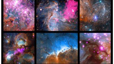 這組由 Chandra 和其他望遠鏡拍攝的影像，展示了恆星正在形成的區域，這些區域常被稱為「恆星搖籃」。（圖／NASA／CXC／SAO）