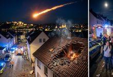 天外來客砸屋！德國科布倫茲隕石火球震撼夜空。（圖／AI生成）