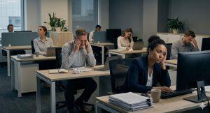 約三分之一員工表示自己只是「在生存」，日復一日應付工作。（圖／AI生成）