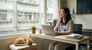 每週50%至75%時間在家工作的員工心理健康提升最大。（圖／AI生成）