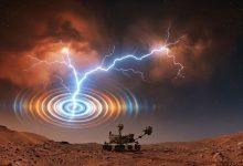 NASA首次在火星上捕捉到類似閃電的電磁訊號。（圖／AI生成）