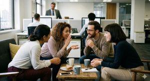 辦公室八卦沒那麼壞?研究:抱怨老闆竟有正面效益 1 職場八卦,特別是談論老闆背後的行為,可能帶來意想不到的正面效益。(圖/AI生成)