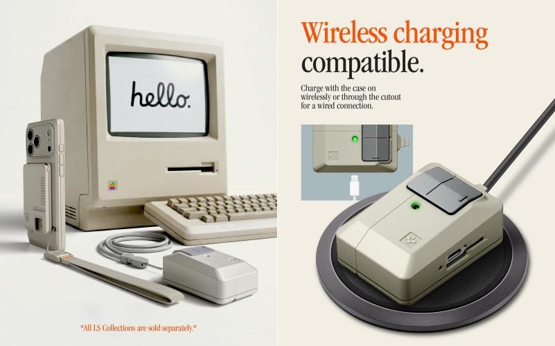 Spigen 的 Classic LS 系列除了原始的 Mac 風格 iPhone 保護殼外，還推出了另一款現代 Apple 產品的配件——AirPods Pro 3 保護殼，配有專屬掛繩和肩帶。（圖／擷取自 amazon）