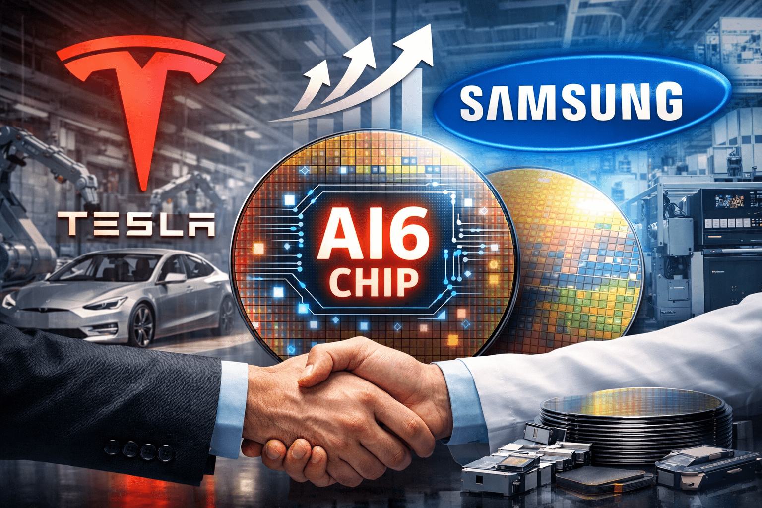 傳聞特斯拉有意要求三星生產比原先預期更多的AI6晶圓。（圖／AI生成）
