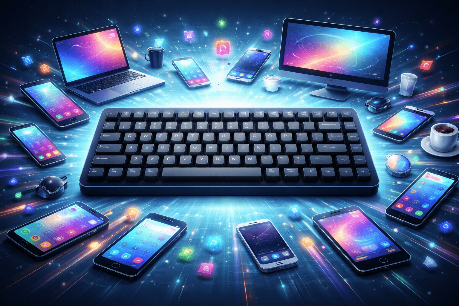 QWERTY鍵盤幾乎成為全球標準配置。（圖／AI生成）