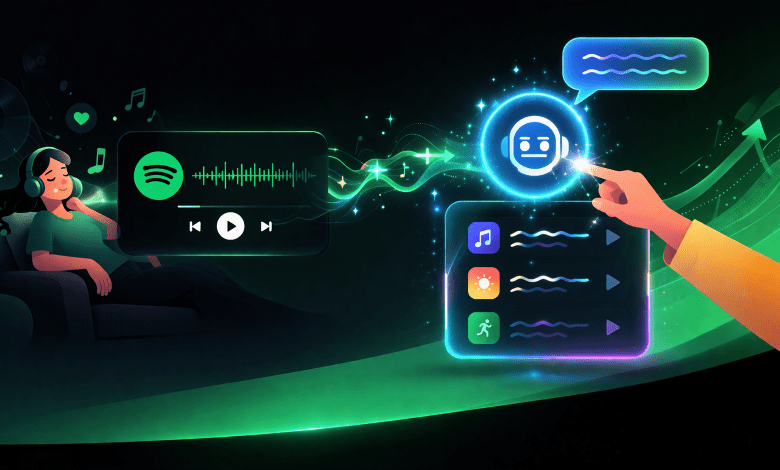 Spotify積極轉向AI領域，與ChatGPT整合推出「提示詞清單」功能。（圖／AI生成）