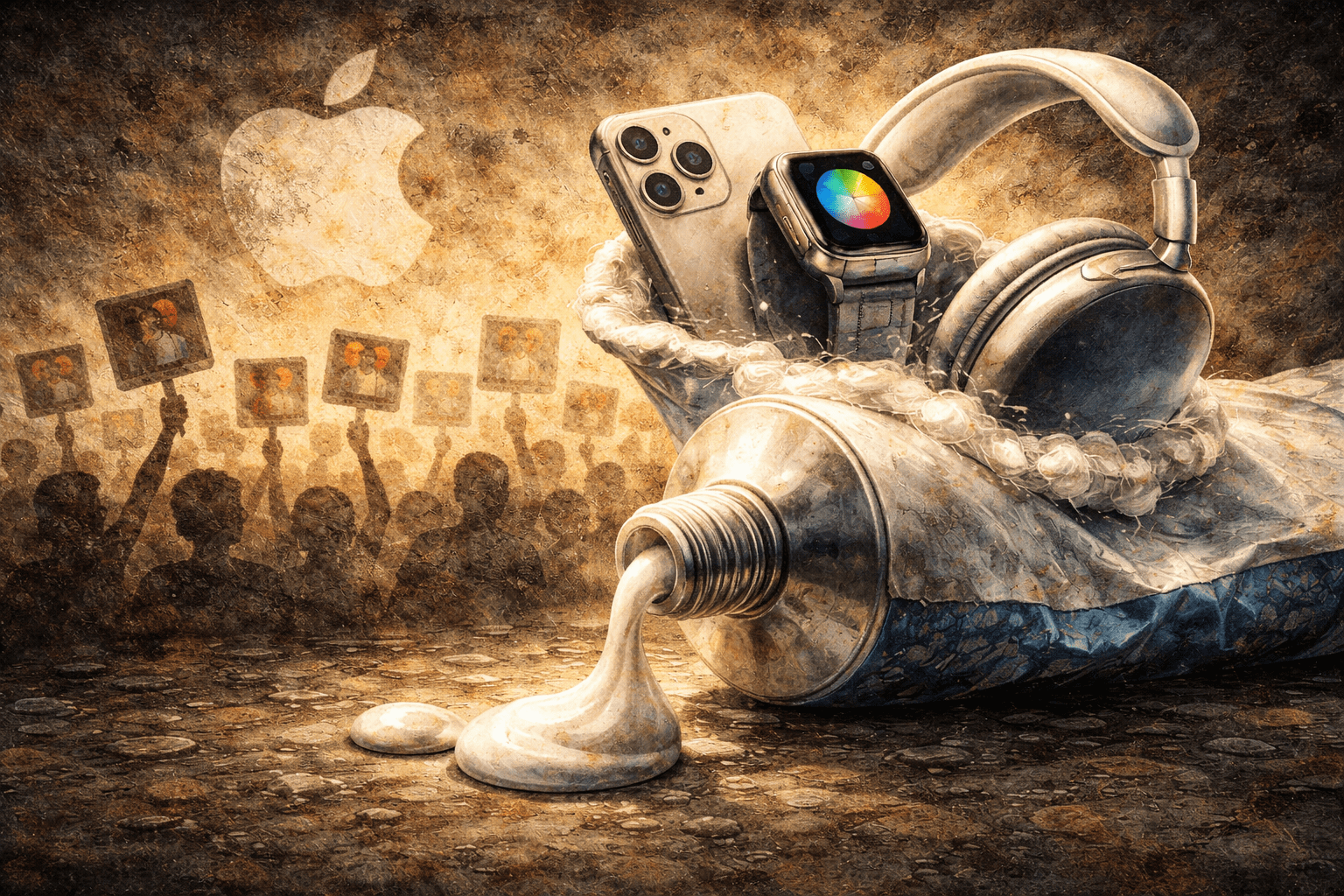 彭博社的馬克古爾曼表示，考慮到最新的 AirPods Max 命名為「AirPods Max 2」，只因為配備了H2晶片而沒有其他進步，那就「太牽強了」。（圖／AI生成）